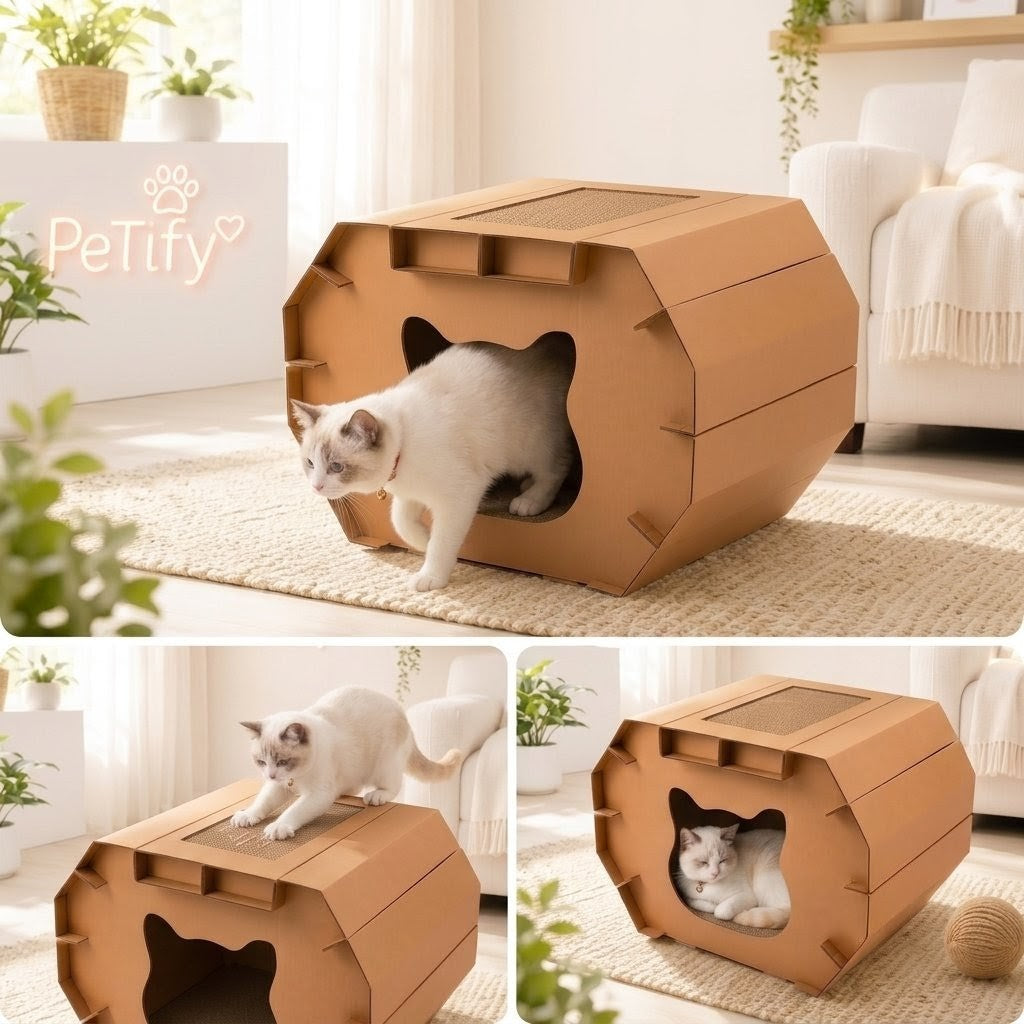 Casa Rascador Personalizable para Gatos.