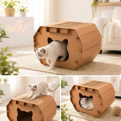 Casa Rascador Personalizable para Gatos.