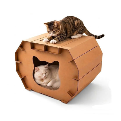 Casa Rascador Personalizable para Gatos.