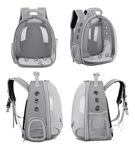Mochila Transportador Mascotas Gris