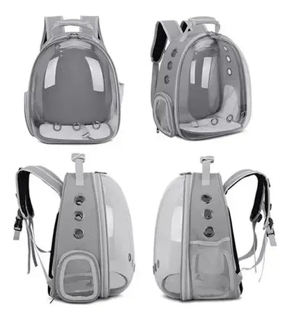 Mochila Transportador Mascotas Gris