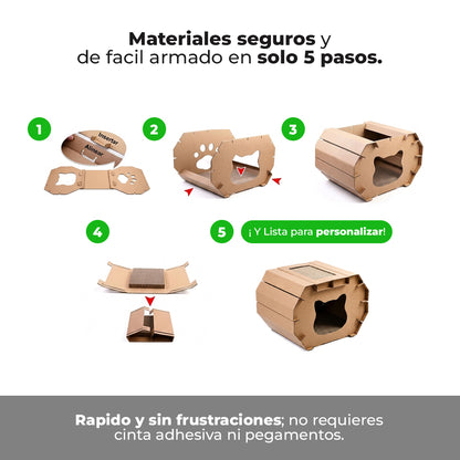 Casa Rascador Personalizable para Gatos.