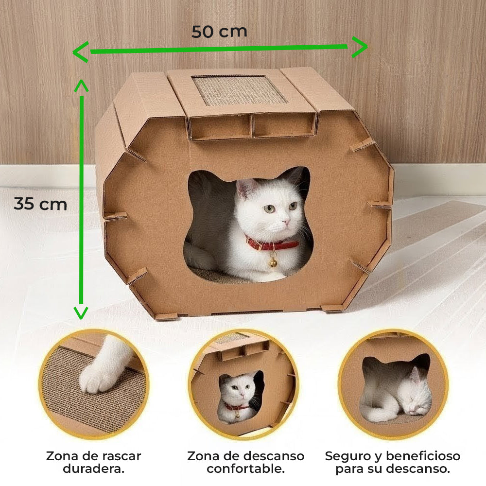 Casa Rascador Personalizable para Gatos.