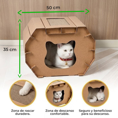 Casa Rascador Personalizable para Gatos.
