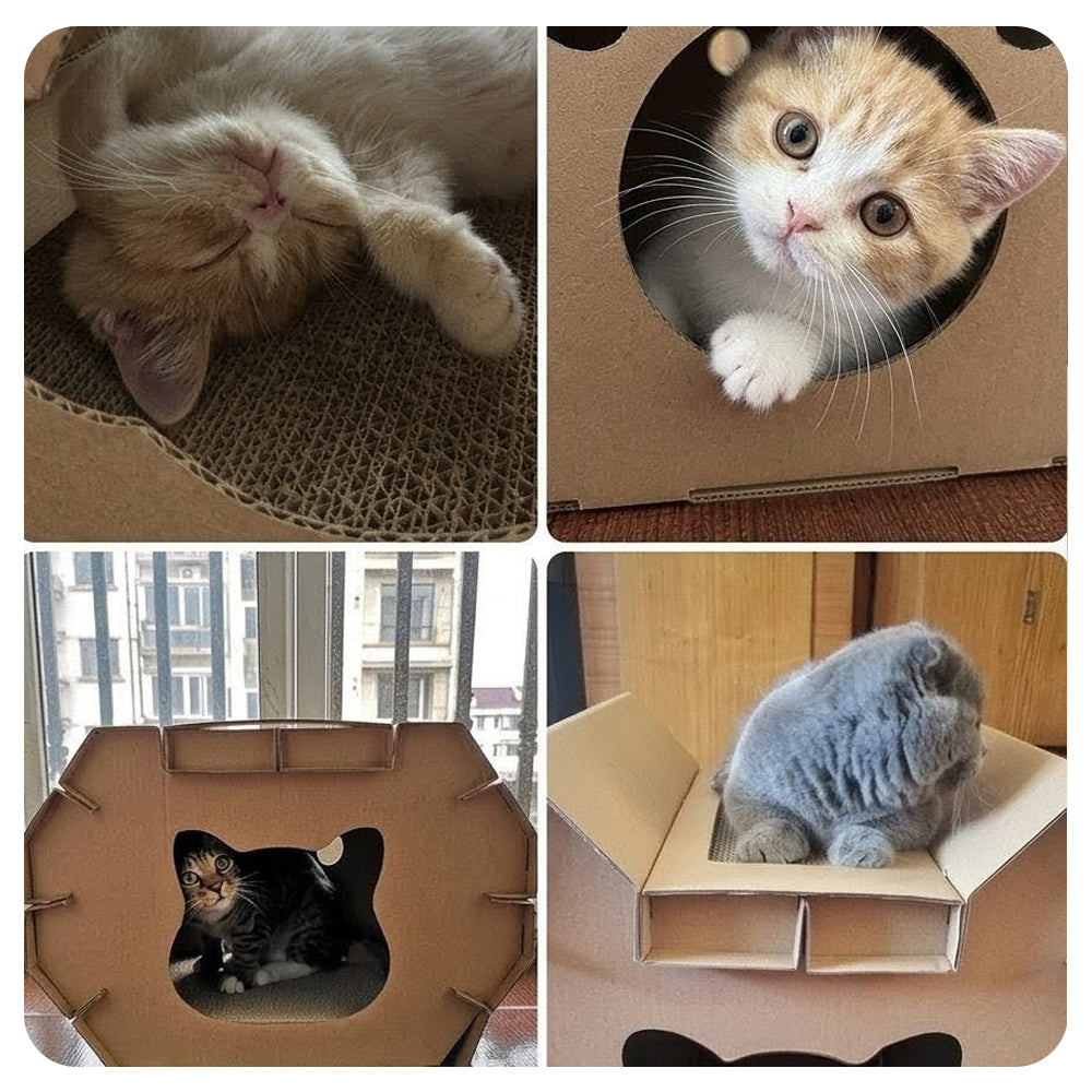 Casa Rascador Personalizable para Gatos.